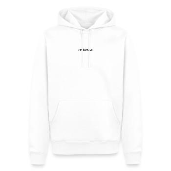 I'M SINGLE - Sweat à capuche Premium bio Homme - blanc - Devant - Nico (187cm)
