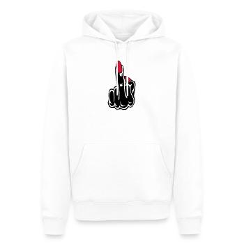 Stinkefinger Middle Finger rote Naegel 2c - Männer Premium Bio Hoodie - Weiß - Vorne - Nico (187cm)