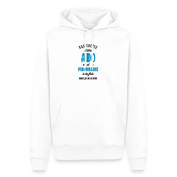 Teenager / Jugendliche / Jugendlicher / Kind - Männer Premium Bio Hoodie - Weiß - Vorne - Nico (187cm)