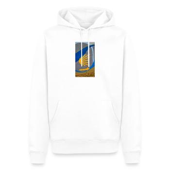 Golden rays on urban arch - Men’s Premium Organic Hoodie - white - Front - Nico (187cm)