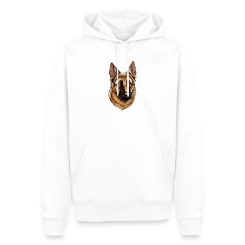 Berger anglais - Sweat à capuche Premium bio Homme - blanc - Devant - Nico (187cm)