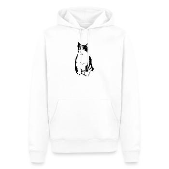 Chat Noir Chat Chemise Cadeau - Sweat à capuche Premium bio Homme - blanc - Devant - Nico (187cm)