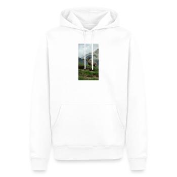 Bouquetin - Sweat à capuche Premium bio Homme - blanc - Devant - Nico (187cm)