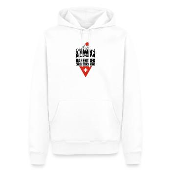 Suisse Barentrek Via Alpina - Sweat à capuche Premium bio Homme - blanc - Devant - Nico (187cm)