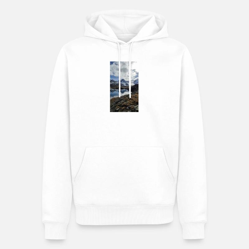Montagnes enneigées - Sweat à capuche Premium bio Homme - blanc