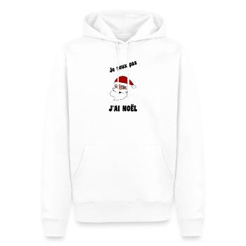 WEIHNACHTSMANN. WEIHNACHTEN. FROHE WEIHNACHTEN. ICH KANN NICHT - Männer Premium Bio Hoodie - Weiß - Vorne - Nico (187cm)