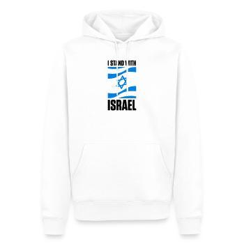 Stand With Israel Jerusalem Tel Aviv Davidstern - Männer Premium Bio Hoodie - Weiß - Vorne - Nico (187cm)