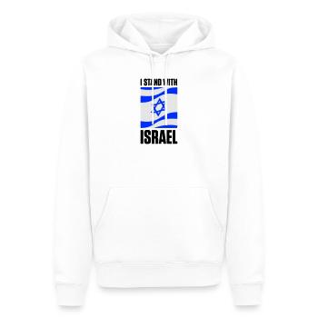 I Stand With Israel - Männer Premium Bio Hoodie - Weiß - Vorne - Nico (187cm)