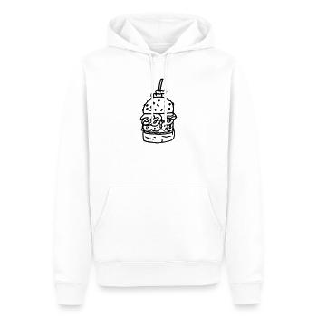Hamburger_met_sla_tomaat_en_kaas - Sweat à capuche Premium bio Homme - blanc - Devant - Nico (187cm)