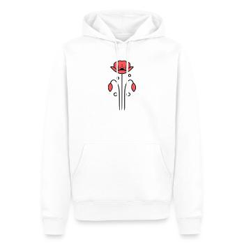 Coquelicots coquelicots minimaliste Line Art 7 - Sweat à capuche Premium bio Homme - blanc - Devant - Nico (187cm)