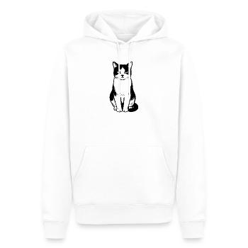 Chat - Sweat à capuche Premium bio Homme - blanc - Devant - Nico (187cm)