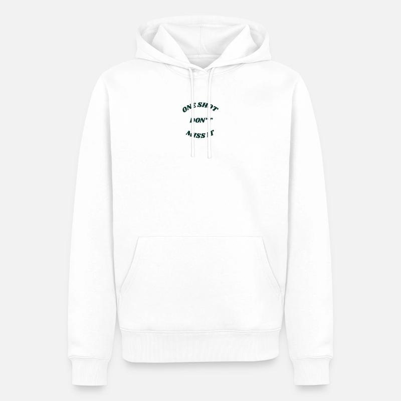 one_shot-removebg-preview - Männer Premium Bio Hoodie - Weiß