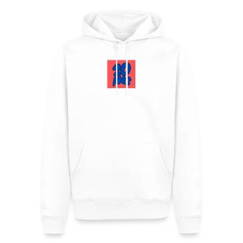 20. 20e ANNIVERSAIRE. ANNIVERSAIRE 20 ANS. 20 ANS. - Sweat à capuche Premium bio Homme - blanc - Devant - Nico (187cm)