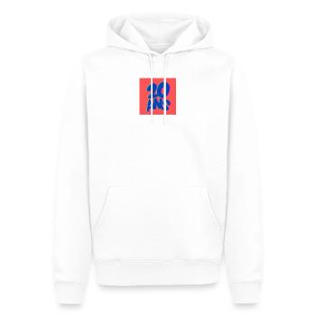 20. 20e ANNIVERSAIRE. ANNIVERSAIRE 20 ANS. 20 ANS. - Sweat à capuche Premium bio Homme - blanc - Devant - Nico (187cm)