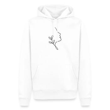Liniengesicht mit Blattwerk - Männer Premium Bio Hoodie - Weiß - Vorne - Nico (187cm)