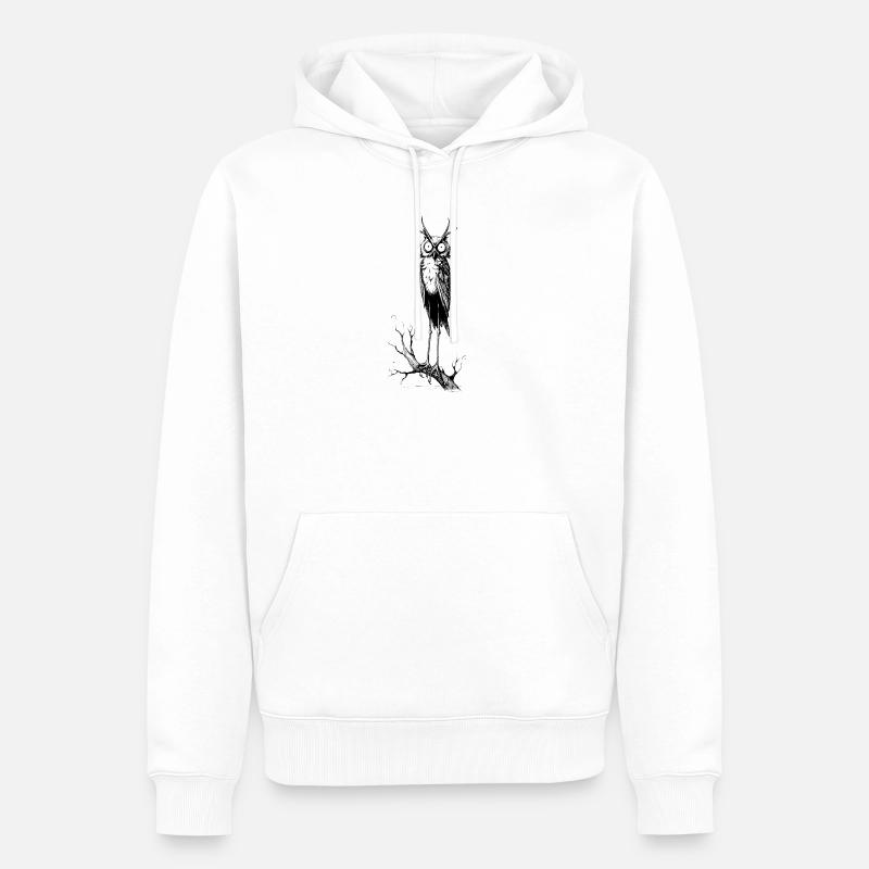 Gothic-Eule - Männer Premium Bio Hoodie - Weiß