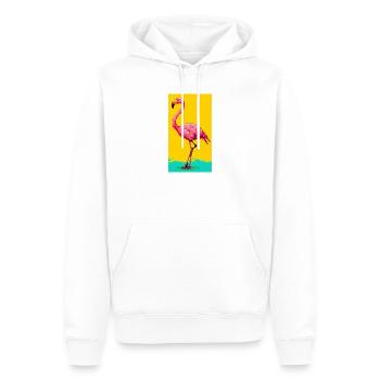 Flamingo - Männer Premium Bio Hoodie - Weiß - Vorne - Nico (187cm)