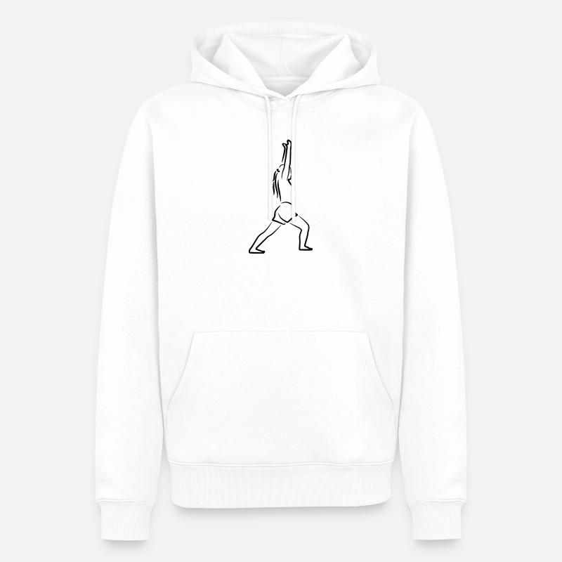 Dessin de Yogini - Sweat à capuche Premium bio Homme - blanc