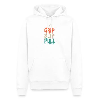 Grip Slip Pull Climbing Grunge - Sweat à capuche Premium bio Homme - blanc - Devant - Nico (187cm)
