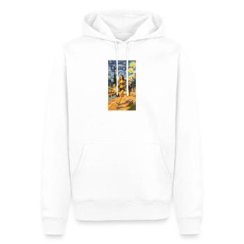 Course, Art, Fitness – Parodie de mashup - Sweat à capuche Premium bio Homme - blanc - Devant - Nico (187cm)