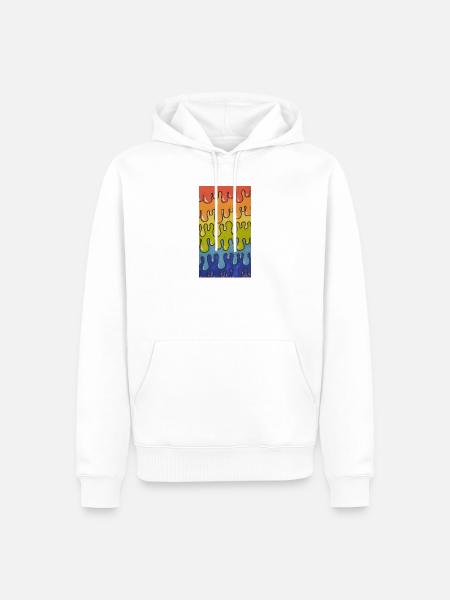 Buntes Regenbogen Schleim Muster - Slime Art - Männer Premium Bio Hoodie - Weiß