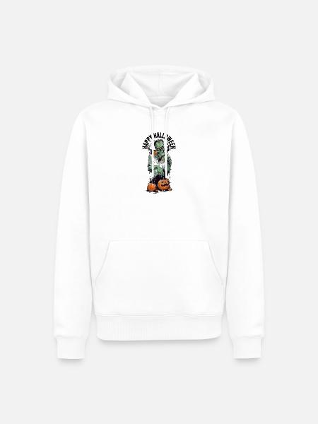 Happy Halloween Grünes Zombie Monster - Männer Premium Bio Hoodie - Weiß