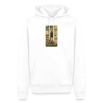Der Sportler – Immer in Bewegung - Männer Premium Bio Hoodie - Weiß - Vorne - Nico (187cm)