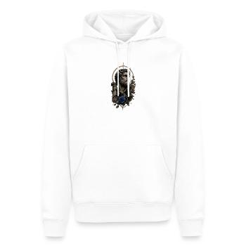Tattoo Kunst mit blauer Rose - Männer Premium Bio Hoodie - Weiß - Vorne - Nico (187cm)