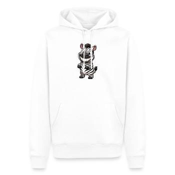 Lustiges Grinsen Zebra Comic Cartoon - Männer Premium Bio Hoodie - Weiß - Vorne - Nico (187cm)