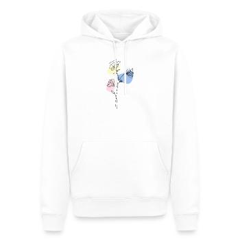 Delicate Lineart Flowers with Pastel - Men’s Premium Organic Hoodie - white - Front - Nico (187cm)