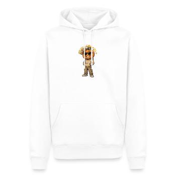 Thanksgiving : une citrouille cool et décontractée dans le style de la rue - Sweat à capuche Premium bio Homme - blanc - Devant - Nico (187cm)