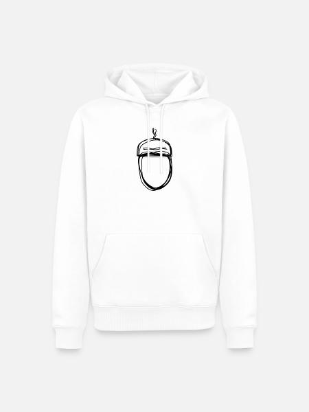Eichel handgezeichnet - Männer Premium Bio Hoodie - Weiß