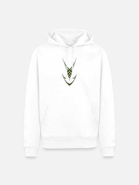 Geometrische Grün-Verflechtung - Männer Premium Bio Hoodie - Weiß