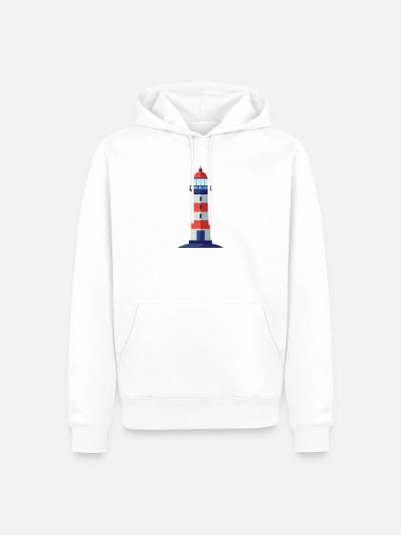 Leuchtturm - Männer Premium Bio Hoodie - Weiß
