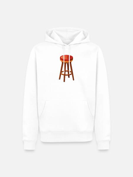 Hocker, Stuhl Barhocker - Männer Premium Bio Hoodie - Weiß
