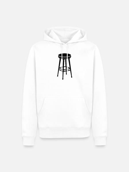 Hocker, Stuhl Barhocker - Männer Premium Bio Hoodie - Weiß