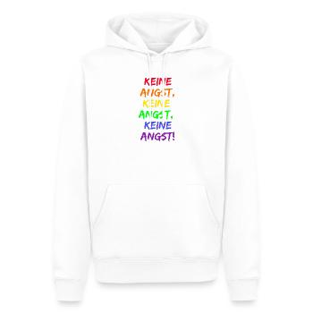 KEINE ANGST, MUT GEGEN RECHTS, WIDERSTAND, FCK NZS - Männer Premium Bio Hoodie - Weiß - Vorne - Nico (187cm)