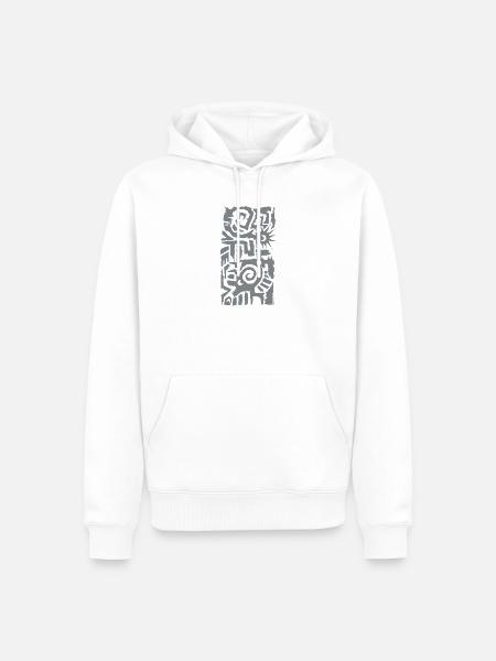 Abstrakte Sonnen-Spiral-Geometrie - Männer Premium Bio Hoodie - Weiß