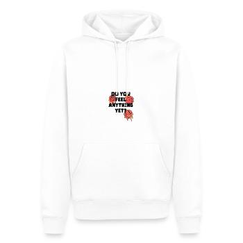 Ressentez-vous encore quelque chose - Sweat à capuche Premium bio Homme - blanc - Devant - Nico (187cm)