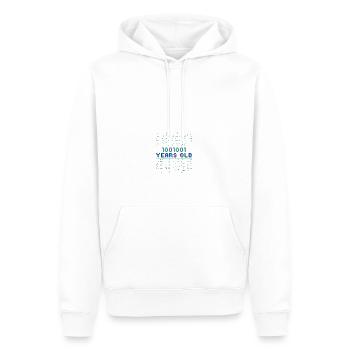 73. Geburtstag 73 Jahre alt Binärcode Coder - Männer Premium Bio Hoodie - Weiß - Vorne - Nico (187cm)