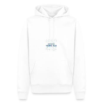 90. Geburtstag 90 Jahre alt Binärcode Coder - Männer Premium Bio Hoodie - Weiß - Vorne - Nico (187cm)