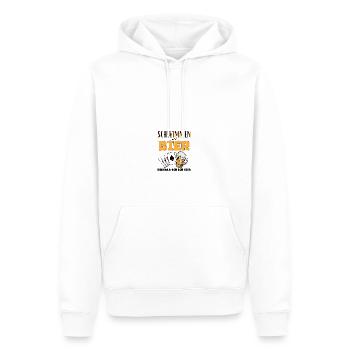 Baignade et bière - Sweat à capuche Premium bio Homme - blanc - Devant - Nico (187cm)