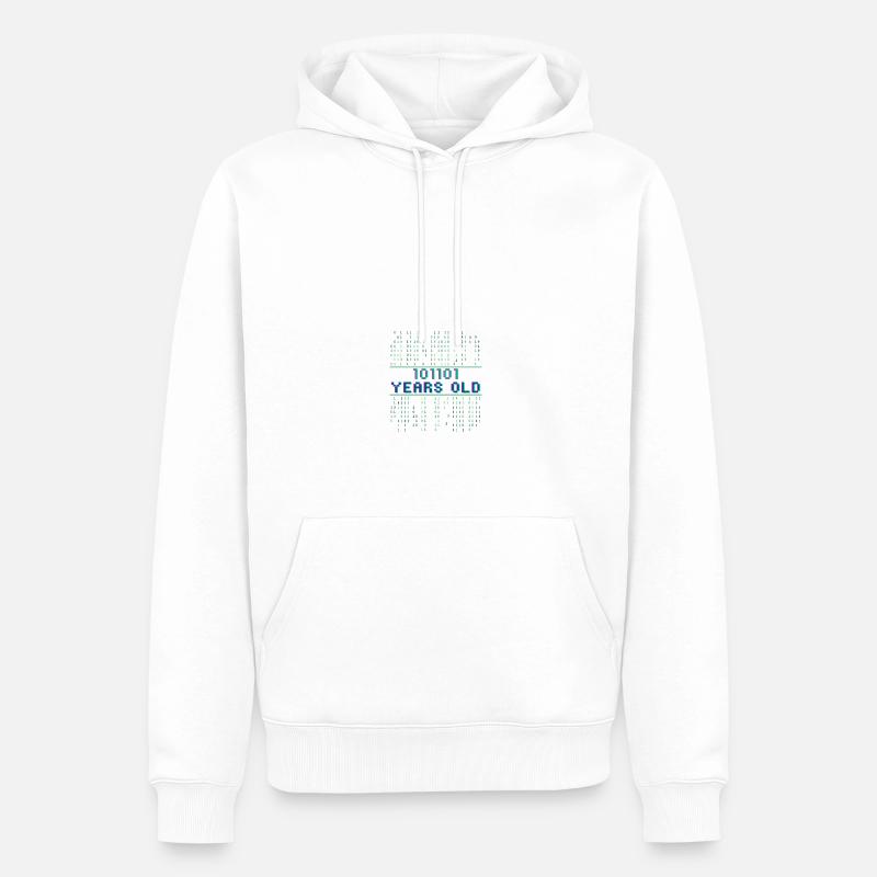 45e anniversaire 45 ans Code binaire Informatique - Sweat à capuche Premium bio Homme - blanc