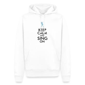 Restez calme et chantez - Sweat à capuche Premium bio Homme - blanc - Devant - Nico (187cm)