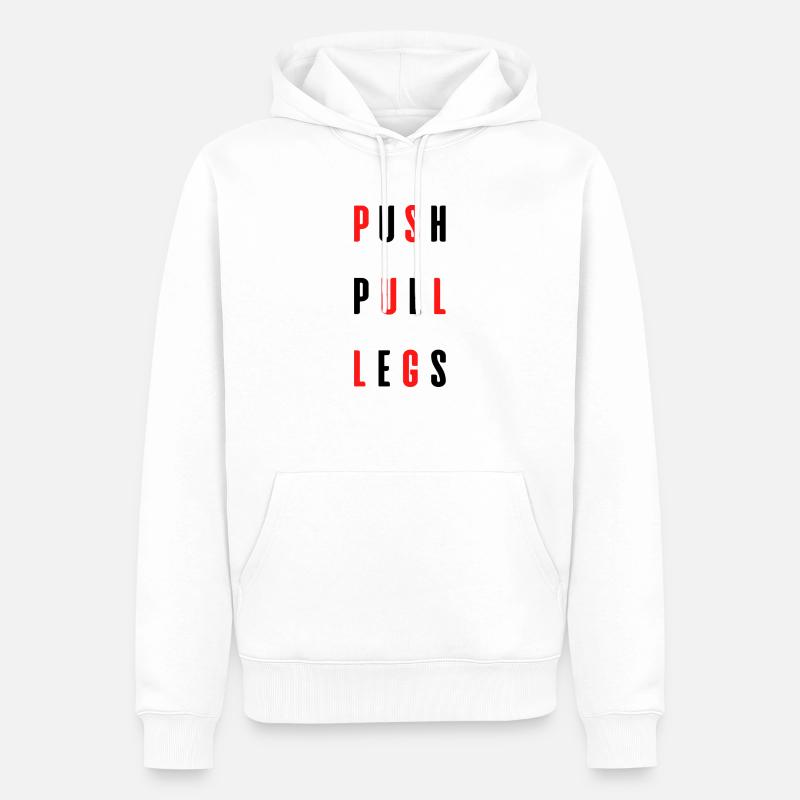 PUSH PULL LEGS - Sweat à capuche Premium bio Homme - blanc