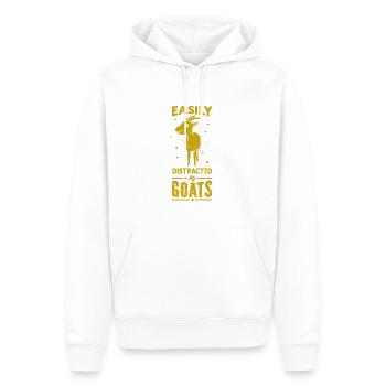 Ziege - Bock - Geiß - Bauernhof - Zoo - Urlaub - Männer Premium Bio Hoodie - Weiß - Vorne - Nico (187cm)