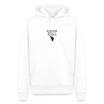 Je ne peux pas j'ai THE VOICE - Sweat à capuche Premium bio Homme - blanc - Devant - Nico (187cm)