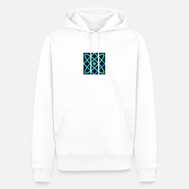 GREEN FLASH ACTIVE ATOM - Men’s Premium Organic Hoodie - white