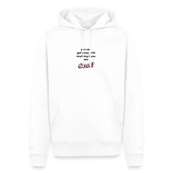 T-shirt for cooler guys only - Sweat à capuche Premium bio Homme - blanc - Devant - Nico (187cm)