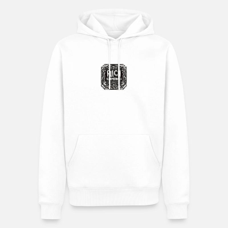 Riche en expérience - Sweat à capuche Premium bio Homme - blanc